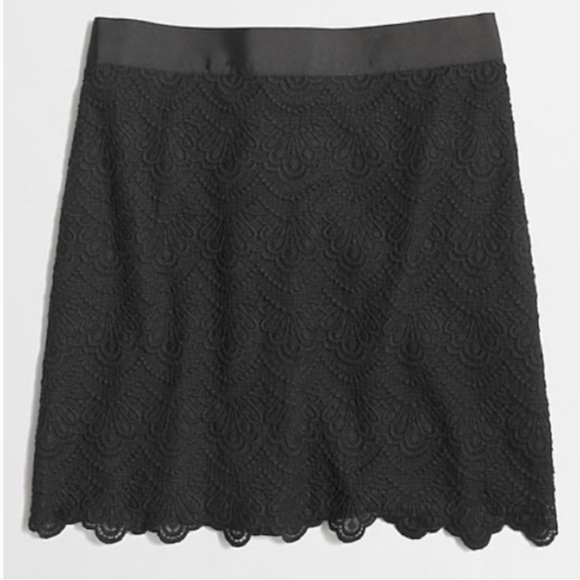 J. CREW black Scalloped Lace Skirt 6 NWT - Picture 1 of 3